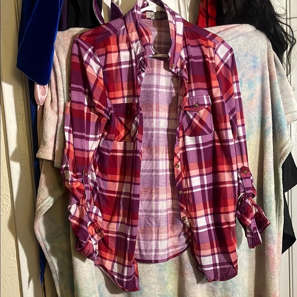 Passport Plaid Shirt in Red and Purple